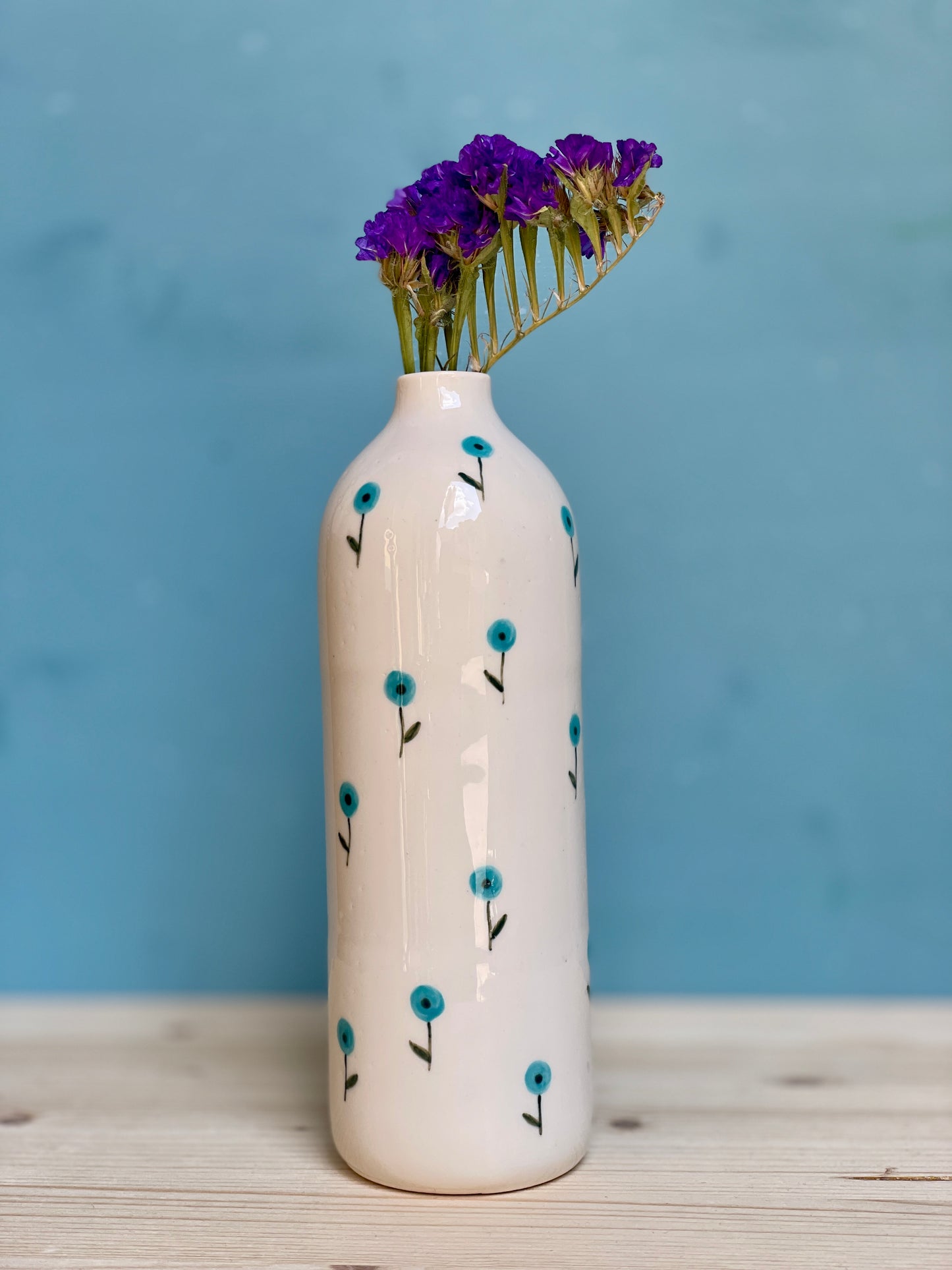 Bottiglietta Fiorellini blu