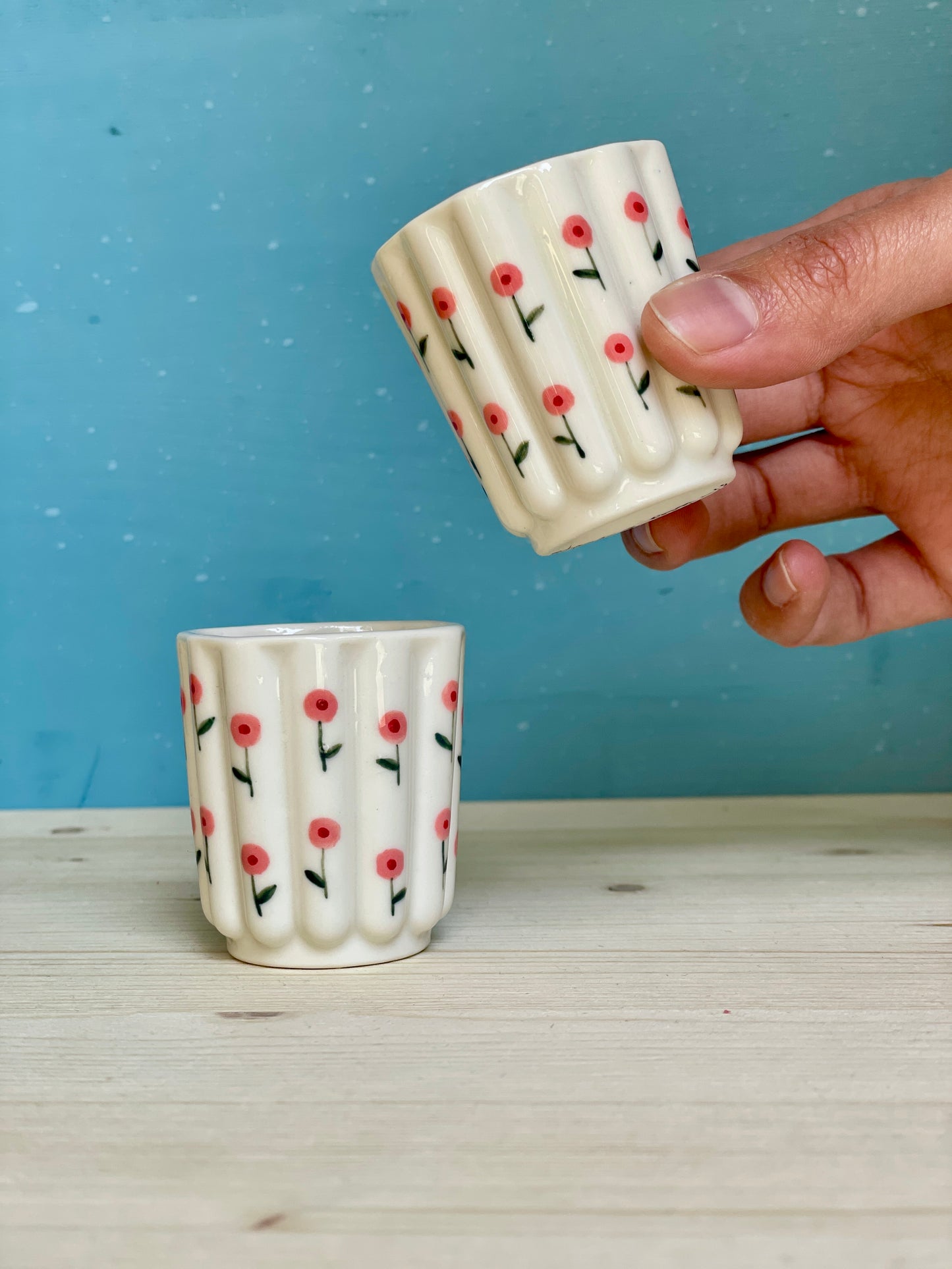 Coppia tazzine porcellana fiori