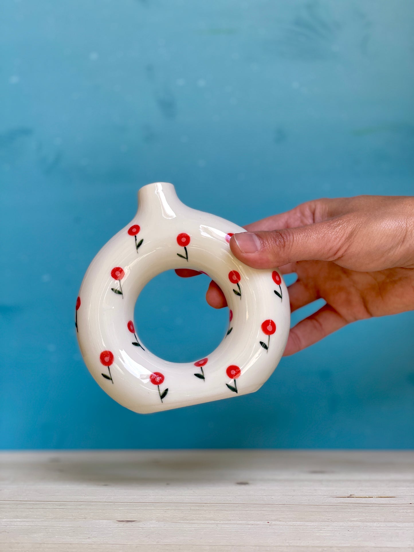 Vasetto ciambella in porcellana