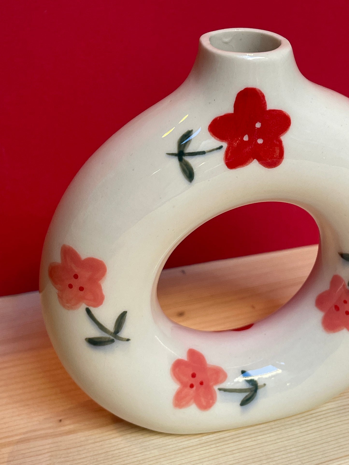 Vasetto ciambella in porcellana