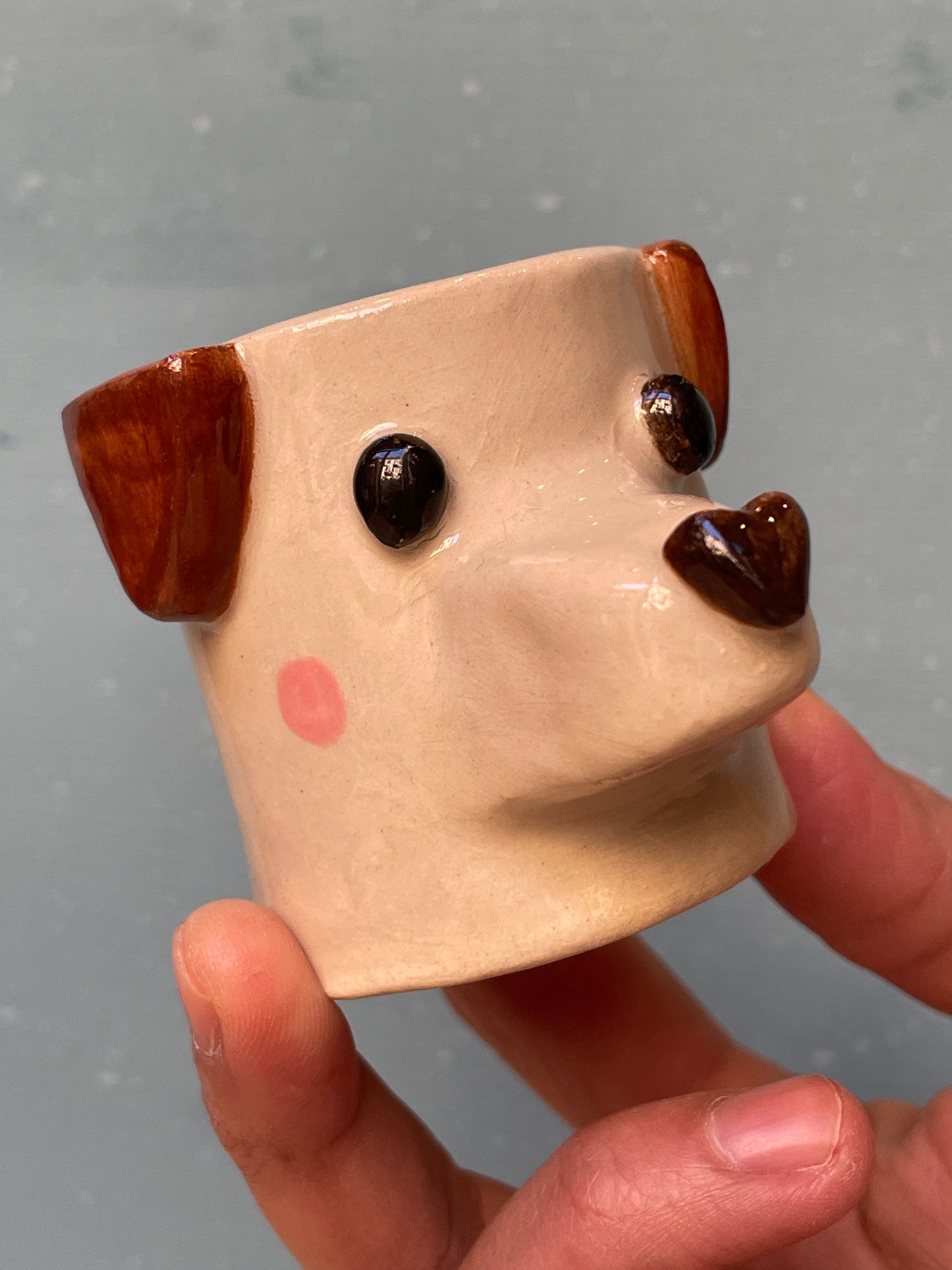 Tazzina Cane bianco marrone