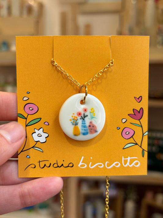 Collana ciondolo vasetti