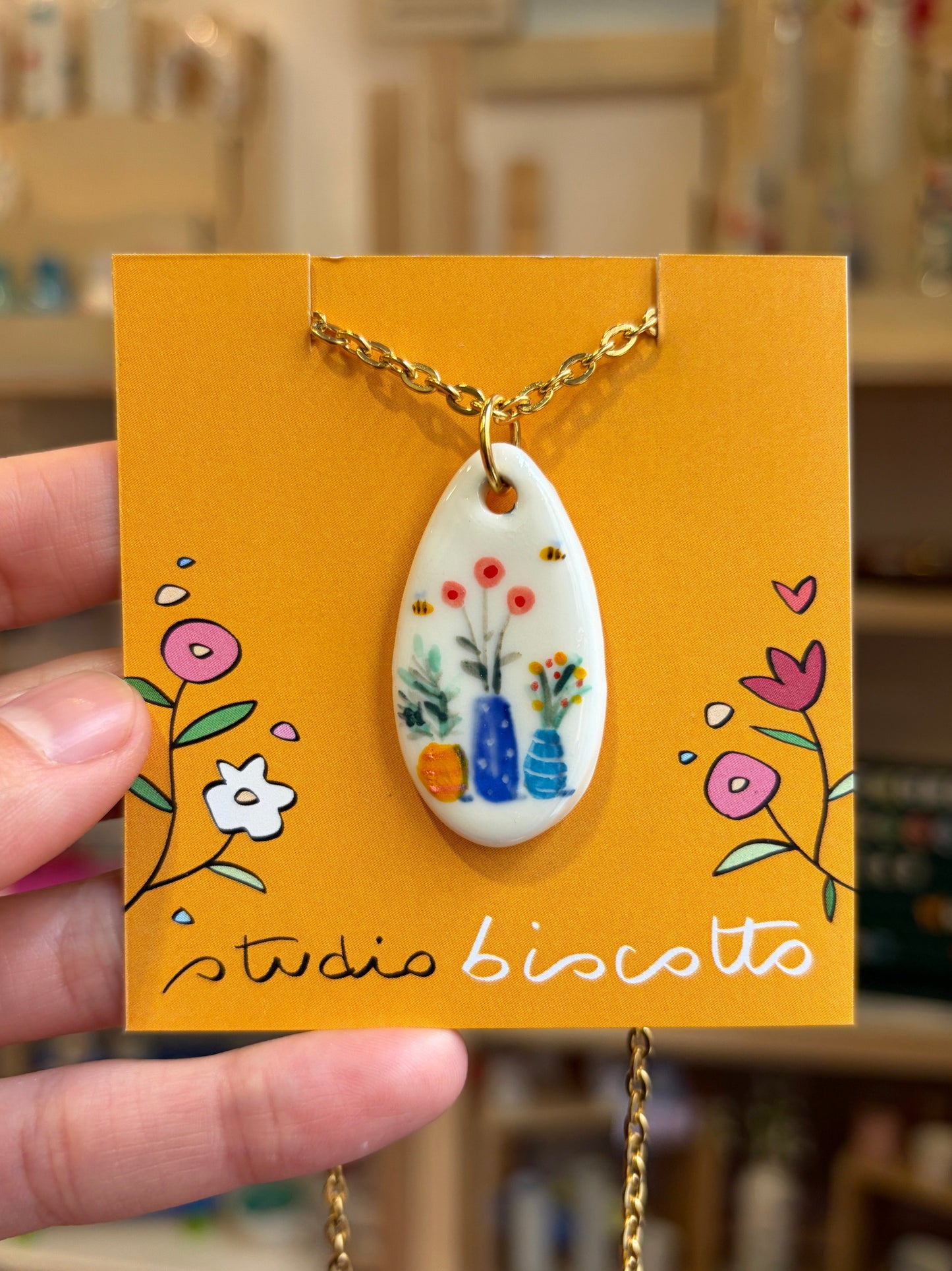 Collana ciondolo goccia vasetti