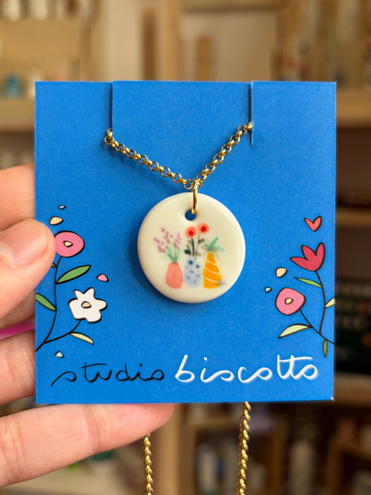 Collana ciondolo vasetti