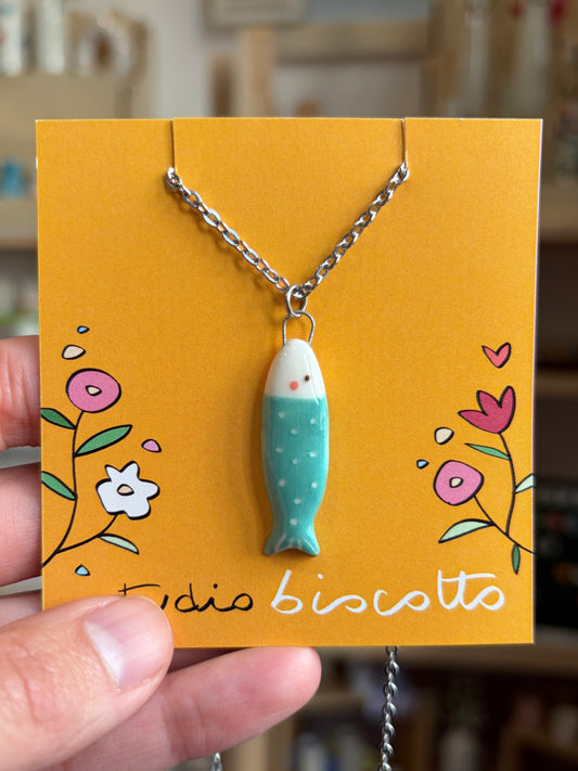 Collana ciondolo Pesciolino verde acqua