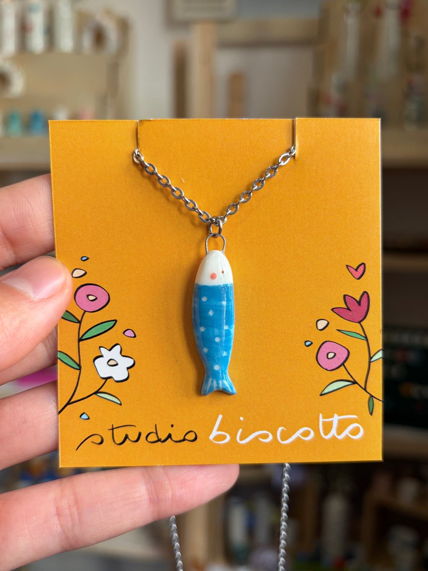 Collana ciondolo Pesciolino azzurro