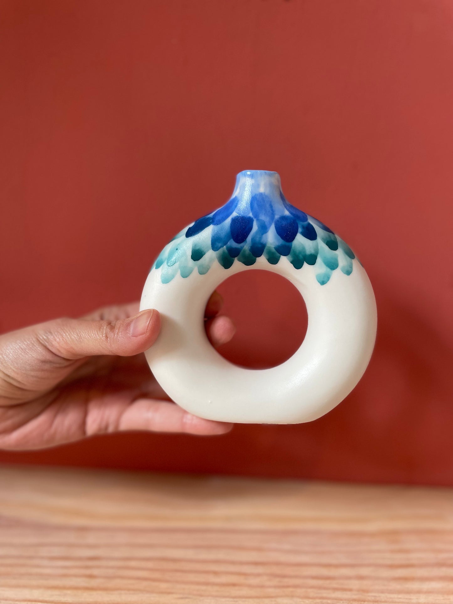 Vasetto ciambella in porcellana