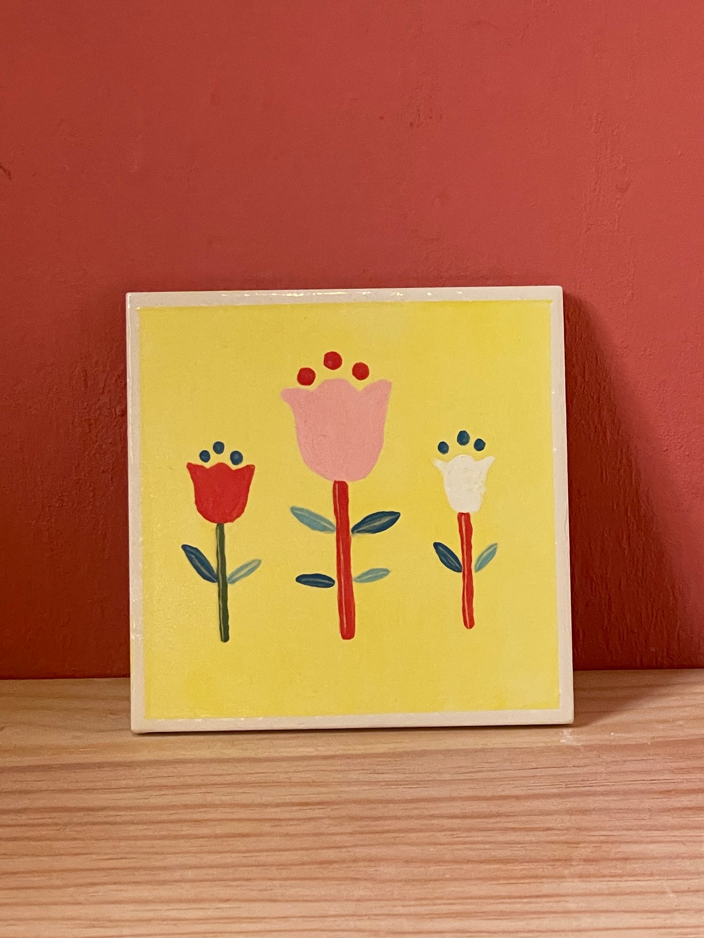 ° Piastrella decorata tulipani