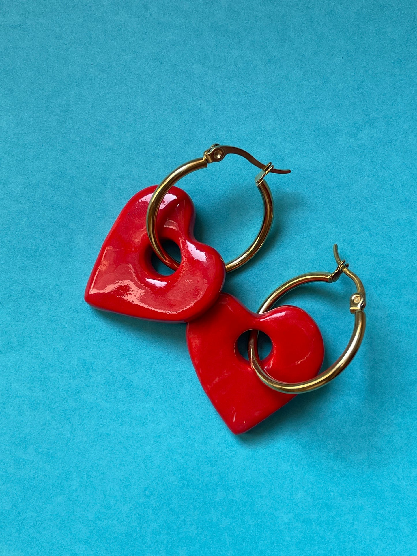 Orecchini cuore rosso