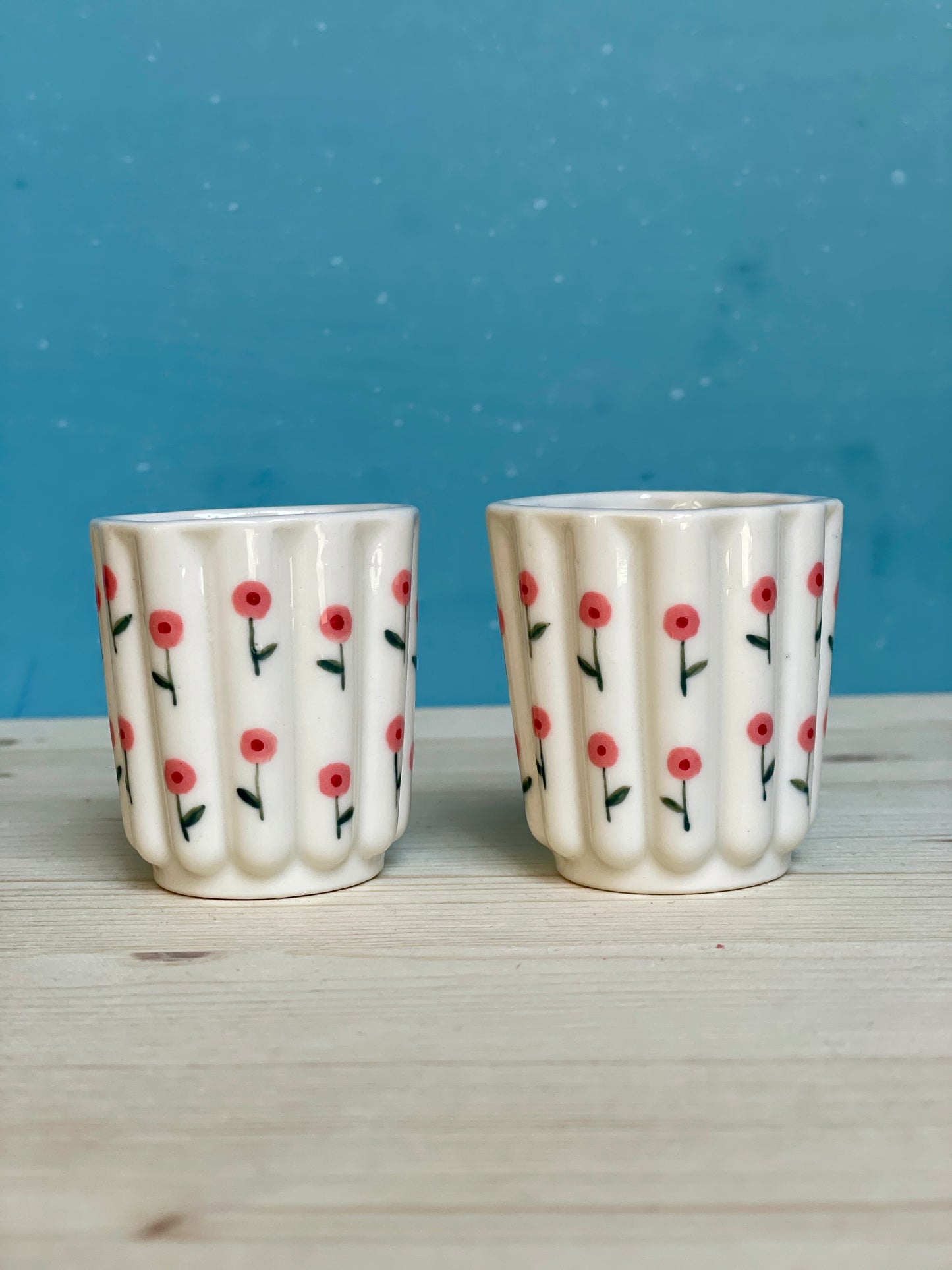 Coppia tazzine porcellana fiori