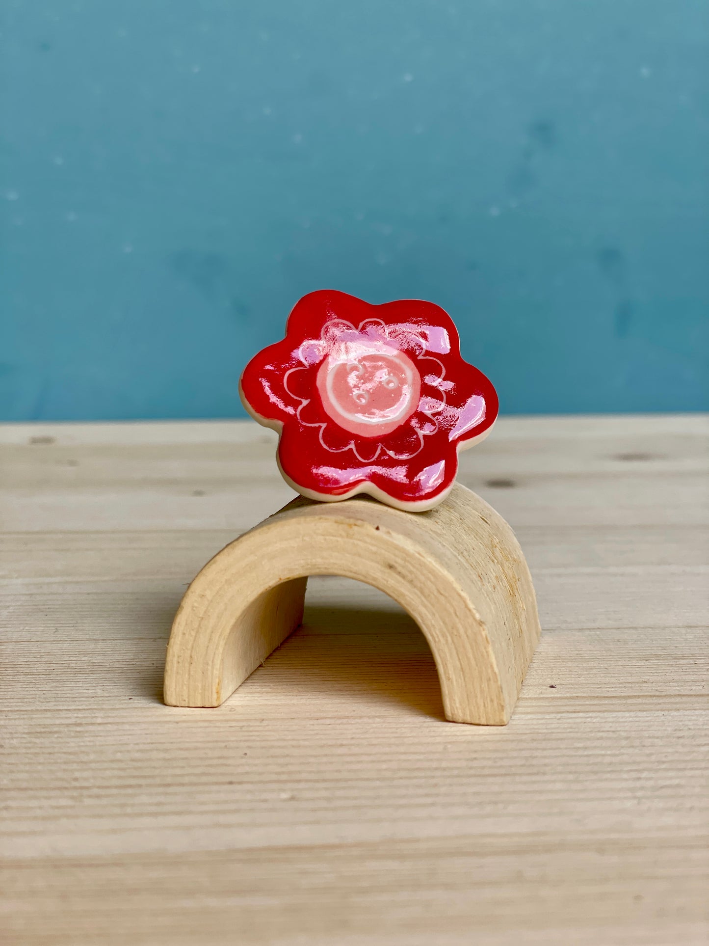 Anello Fiore rosso