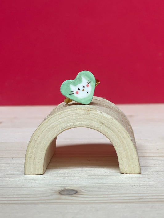 Anello gattino verde acqua