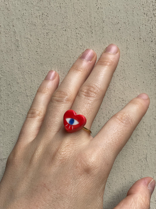 Anello cuoricino occhio