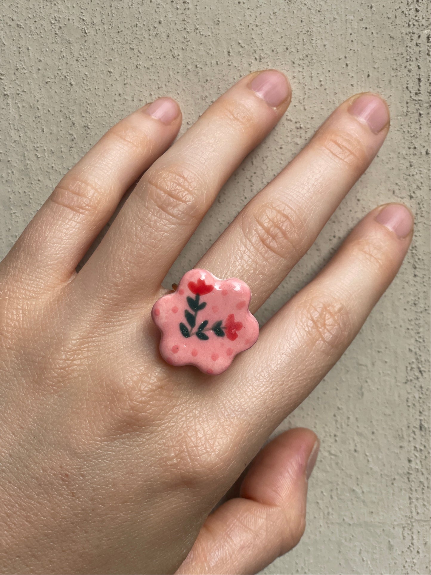 Anello margherita rosa