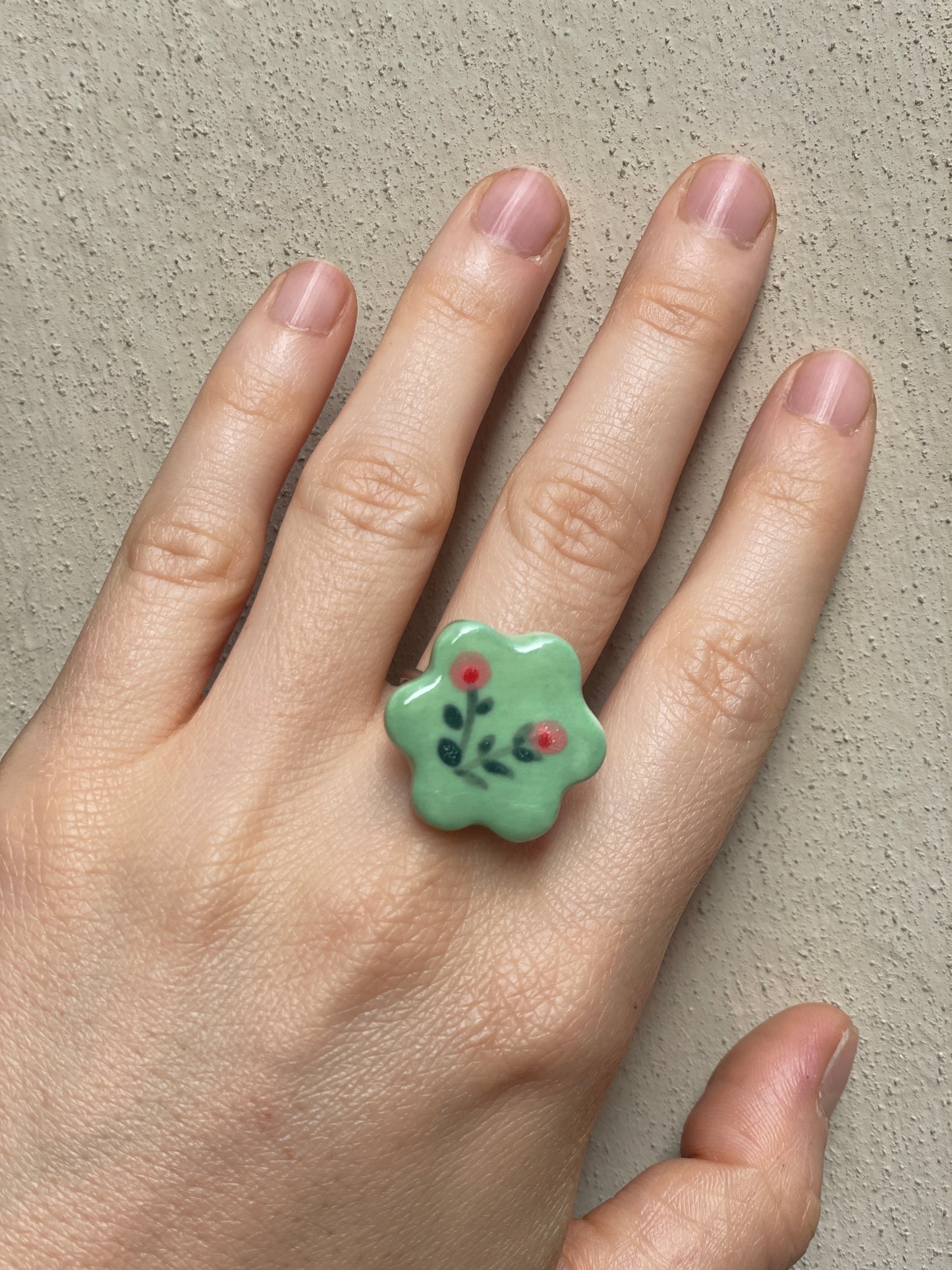 Anello margherita verde