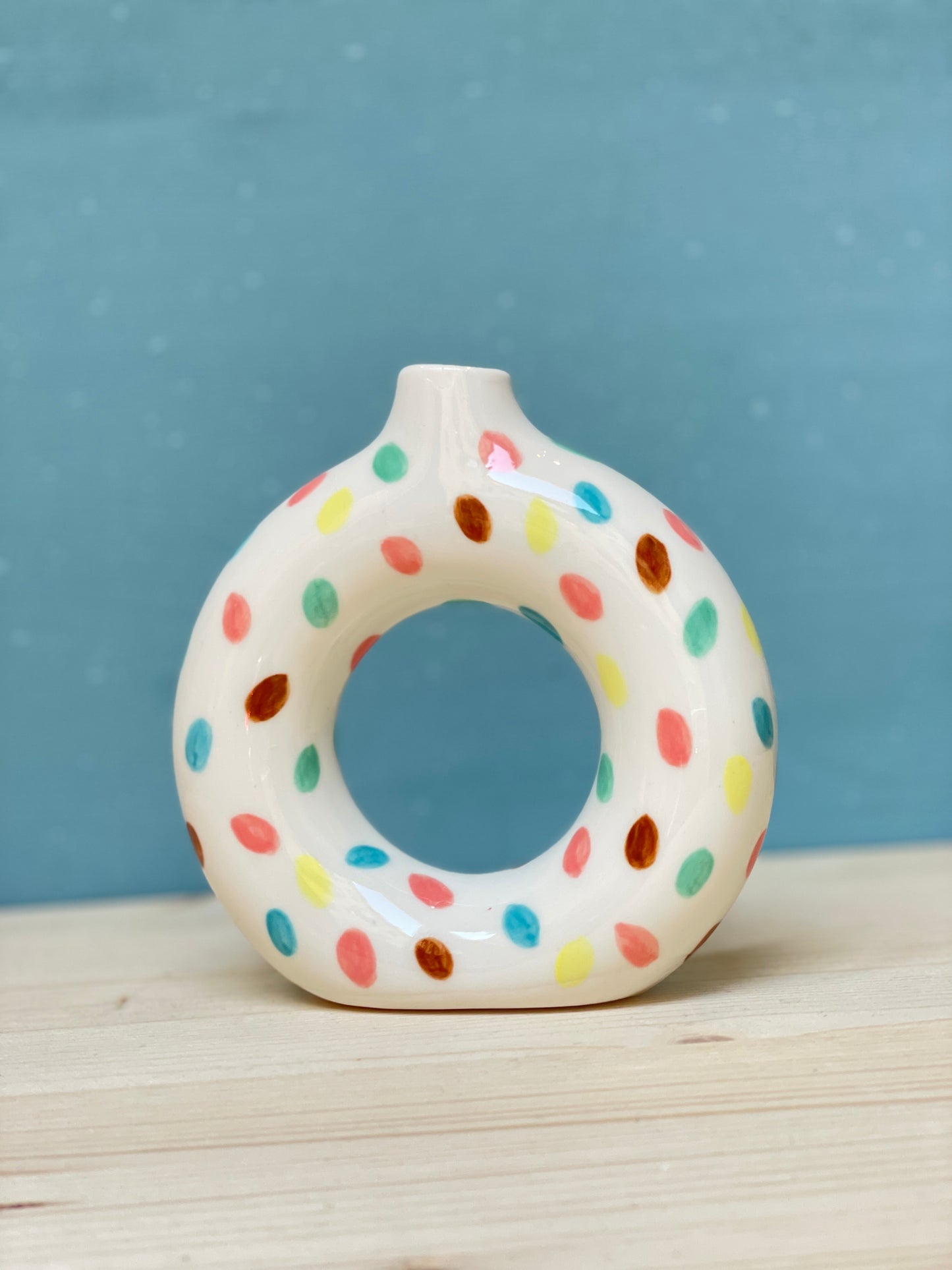 Vasetto ciambella in porcellana