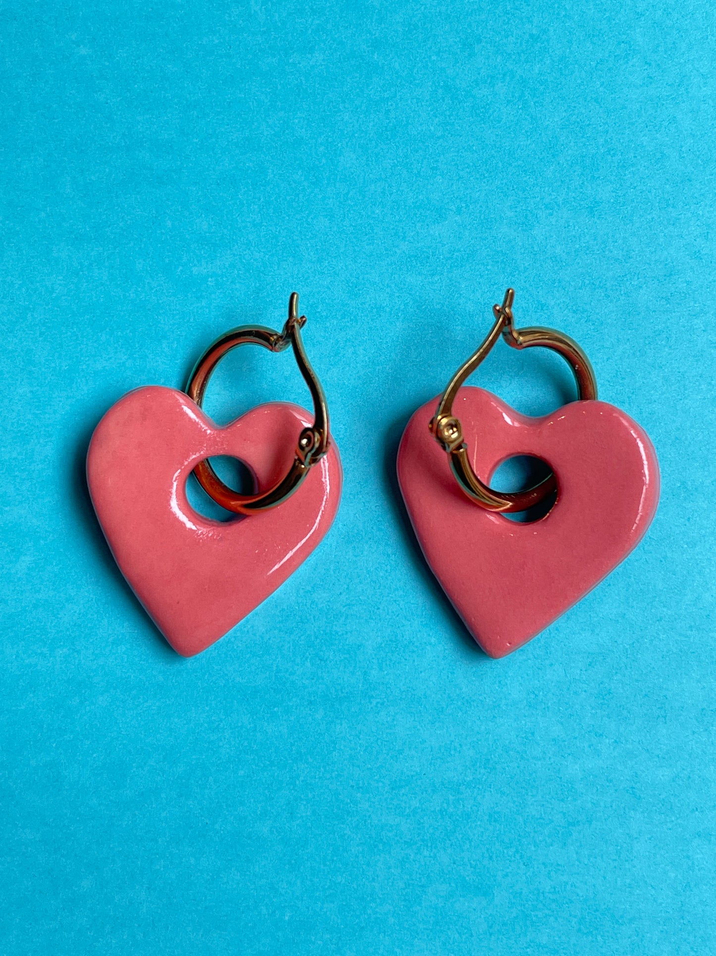 Orecchini cuore corallo