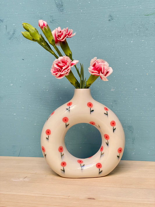 Vasetto ciambella in porcellana