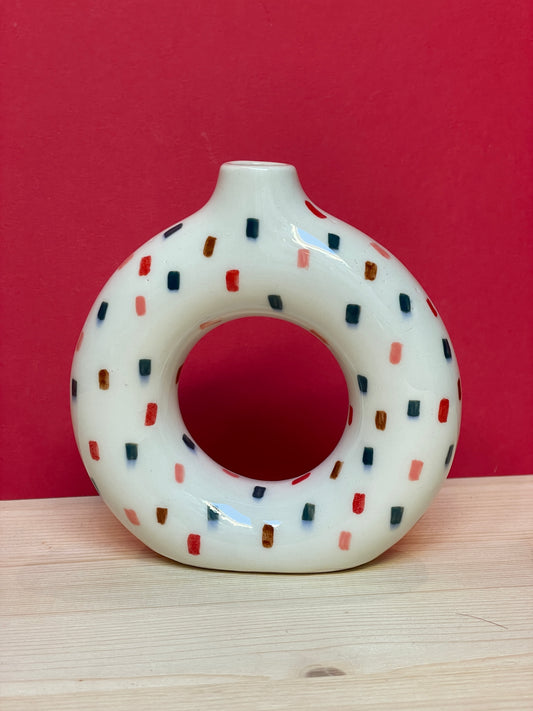 Vasetto ciambella in porcellana