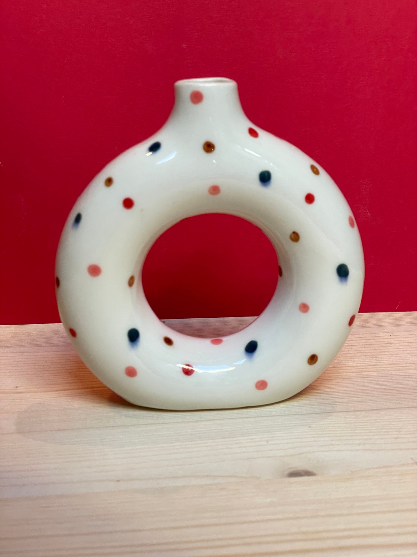 Vasetto ciambella in porcellana