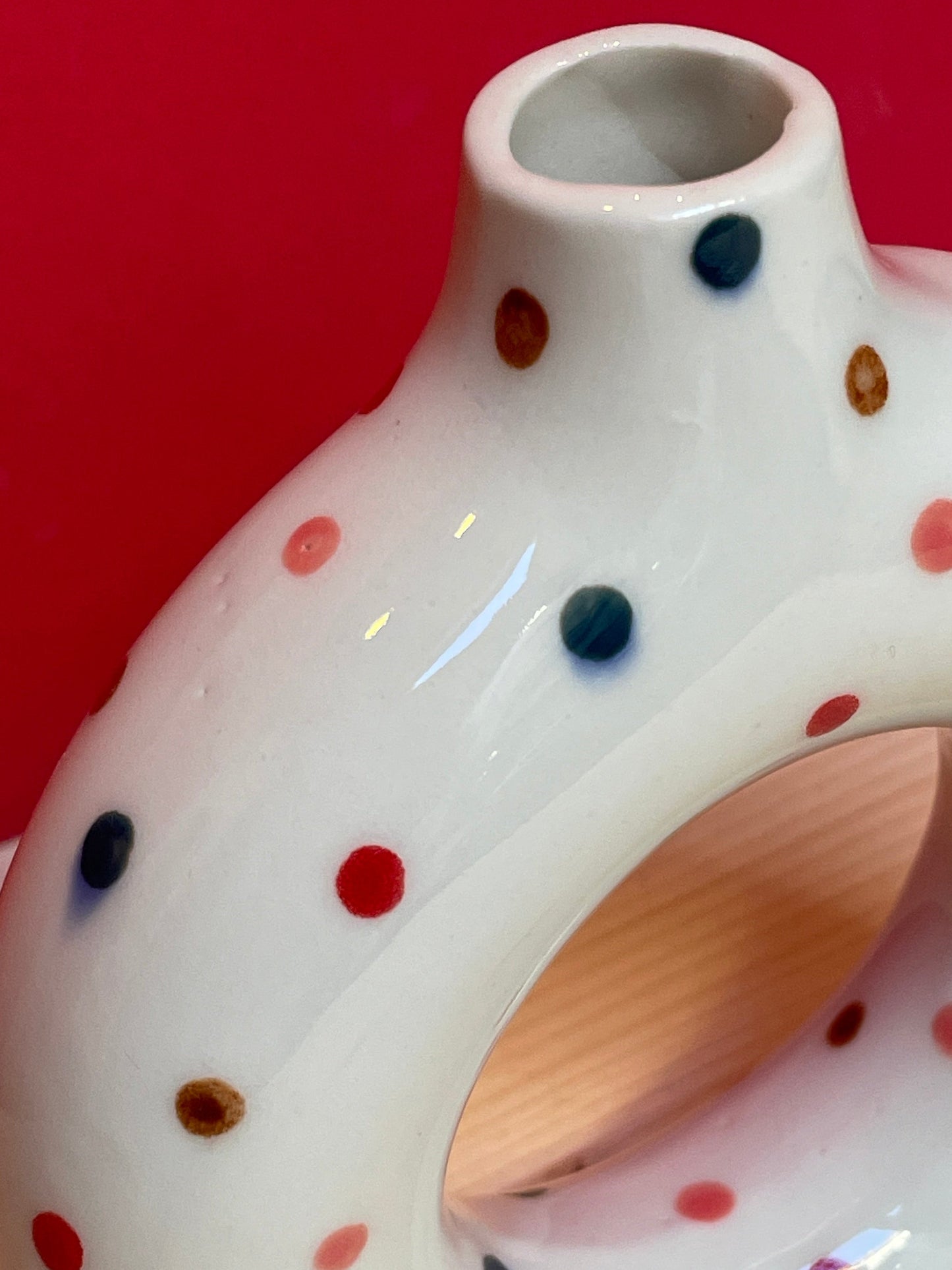 Vasetto ciambella in porcellana