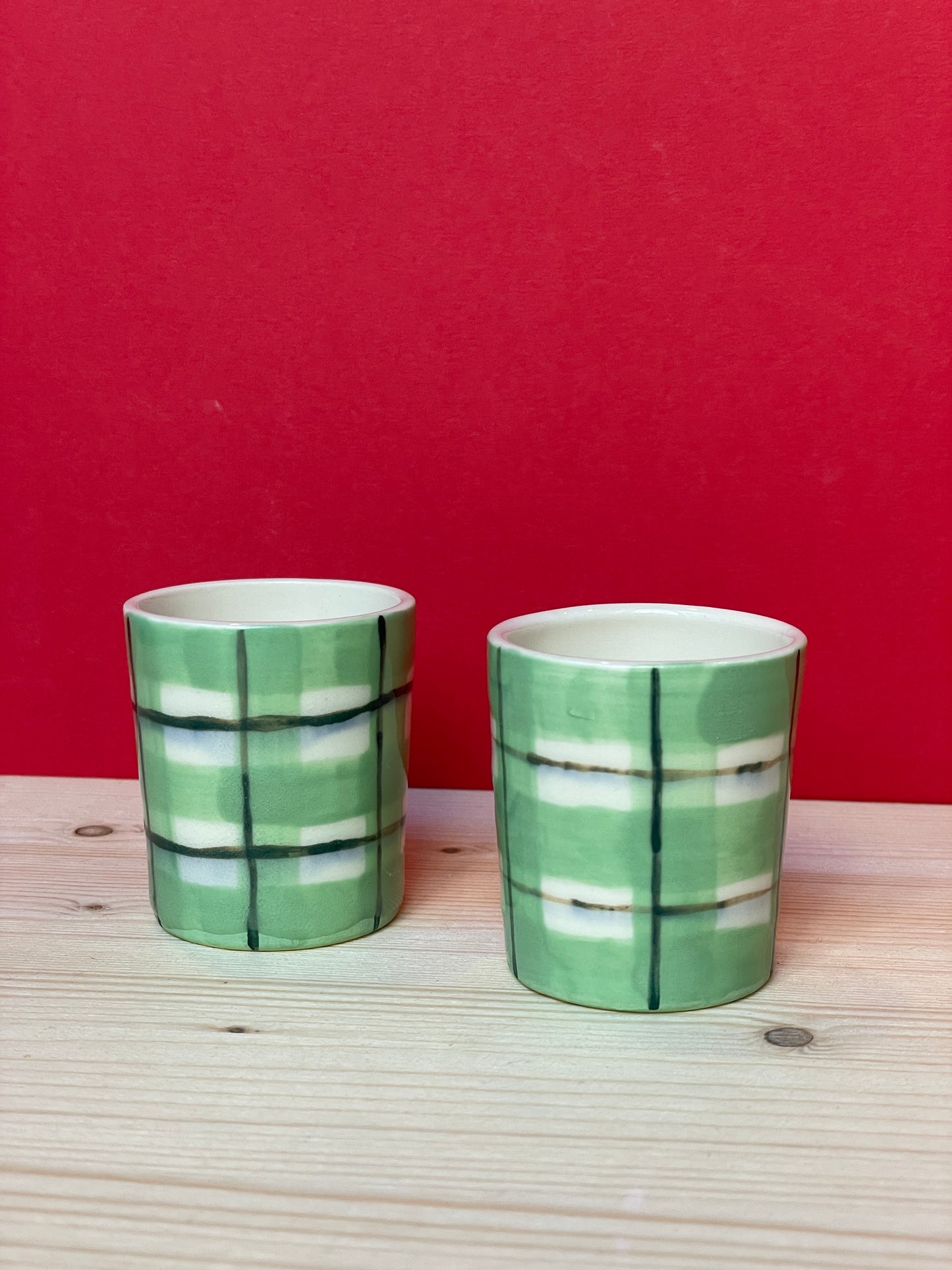 Coppia tazzine quadri verdi