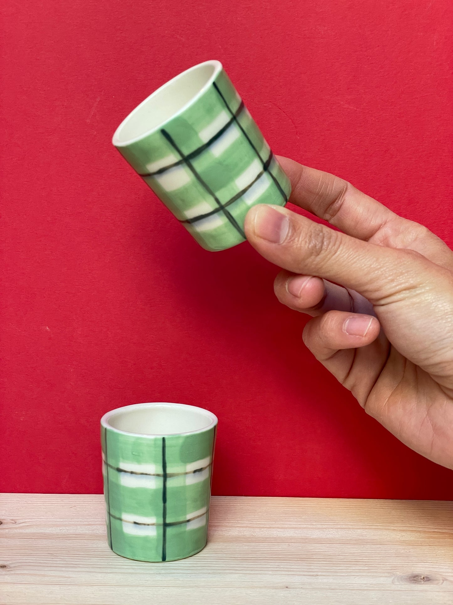 Coppia tazzine quadri verdi