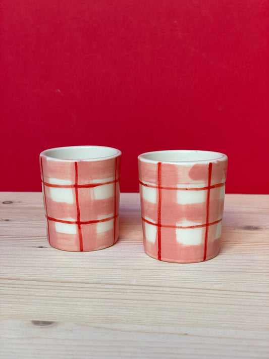 Coppia tazzine quadri rosa