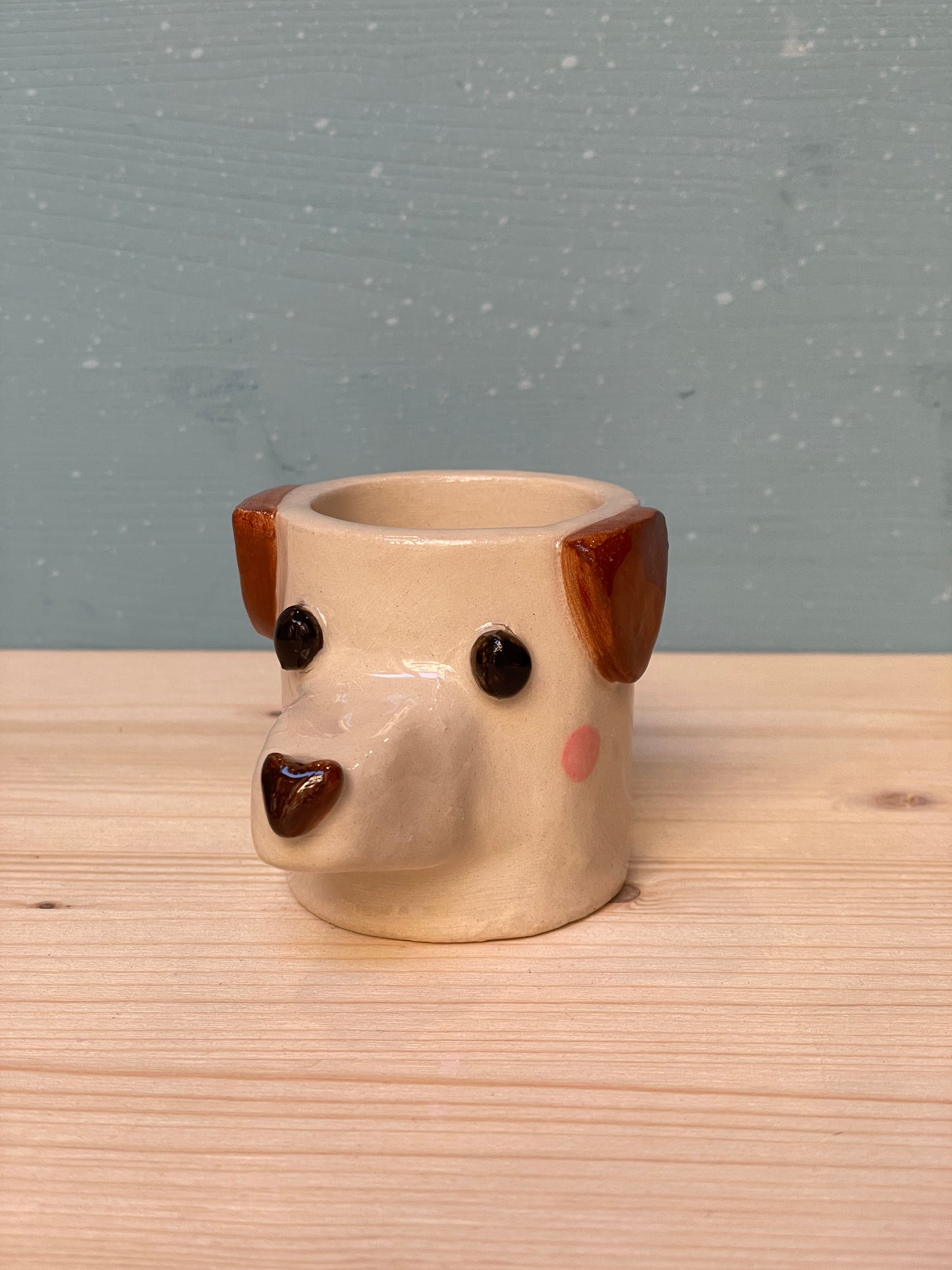 Tazzina Cane bianco marrone