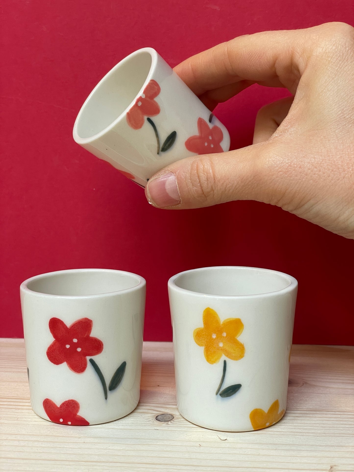 Tris tazzine porcellana